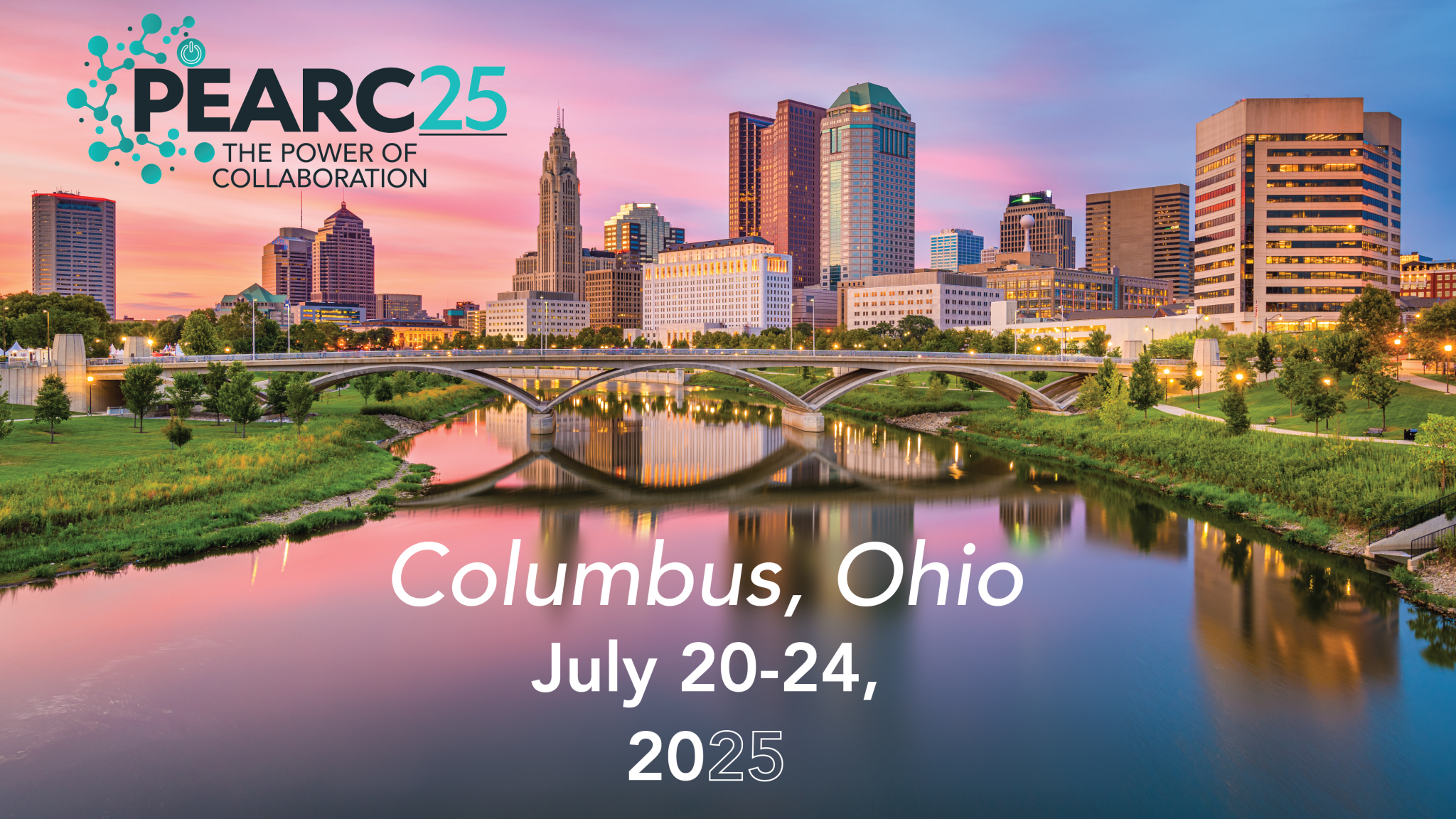 The skyline of Columbus Ohio - the location for PEARC25 which occurs July 20-24, 2025